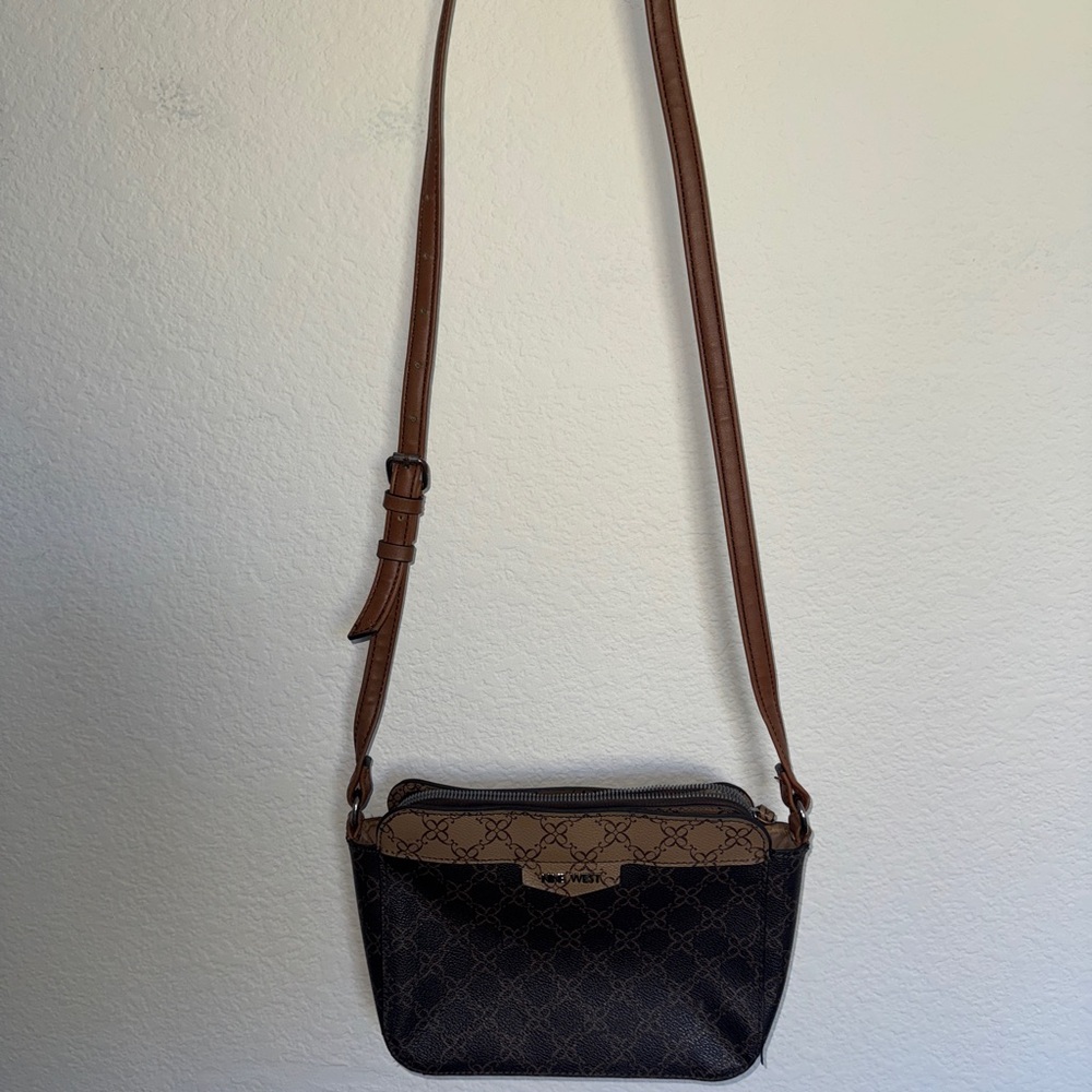 Brown and Tan Nine West Crossbody Bag